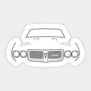 1969 vintage Pontiac Firebird outline graphic (black) Sticker